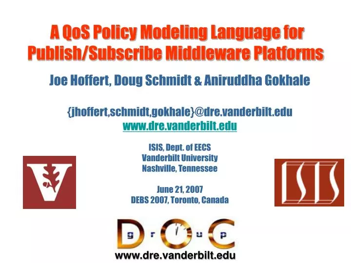 a qos policy modeling language for publish subscribe middleware platforms