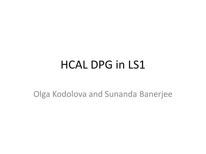 hcal dpg in ls1
