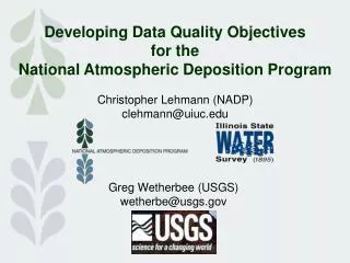 Developing Data Quality Objectives for the National Atmospheric Deposition Program