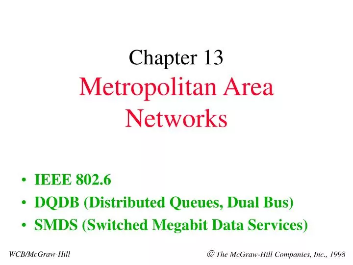chapter 13 metropolitan area networks