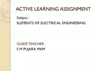 ACTIVE LEARNING ASSIGNMENT