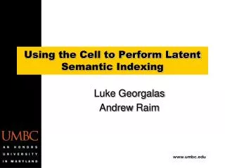 Using the Cell to Perform Latent Semantic Indexing