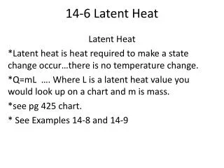 14-6 Latent Heat