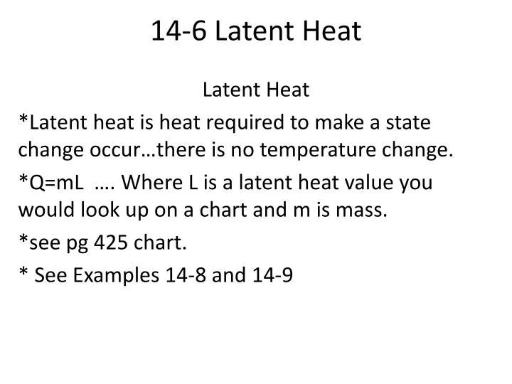 14 6 latent heat