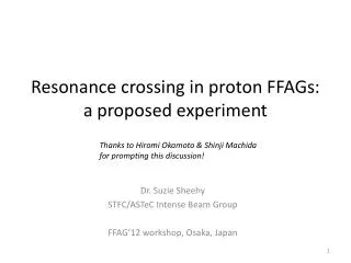 Resonance crossing in proton FFAGs: a proposed experiment
