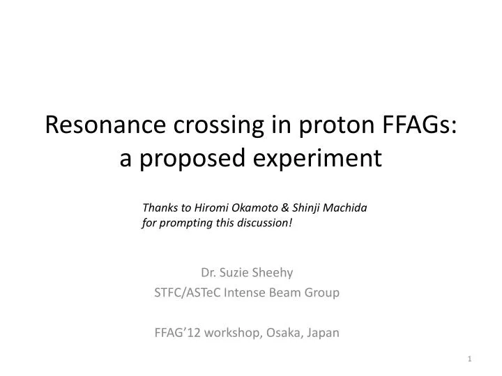 resonance crossing in proton ffags a proposed experiment