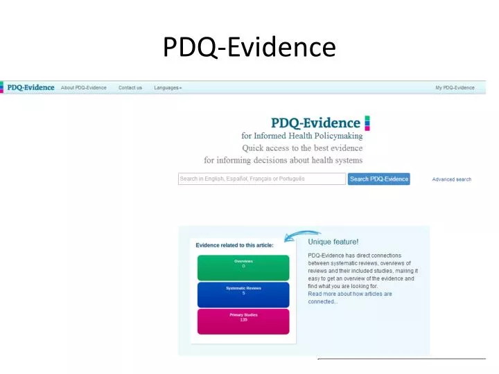 pdq evidence