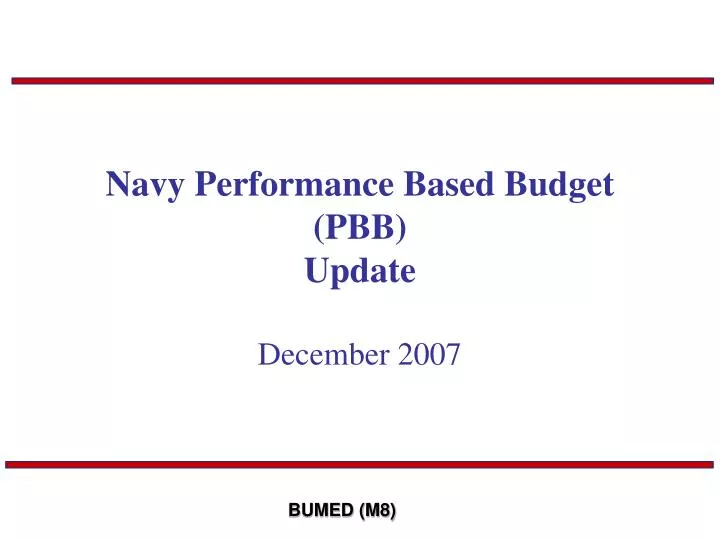 navy performance based budget pbb update