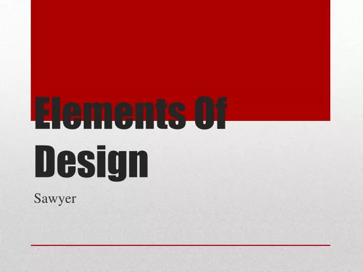 elements o f design
