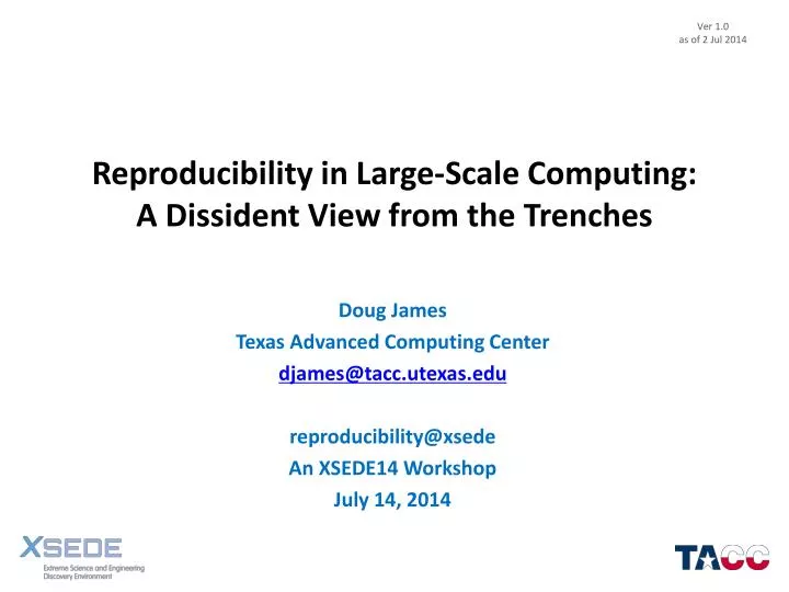 reproducibility in large scale computing a dissident view from the trenches