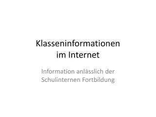 klasseninformationen im internet