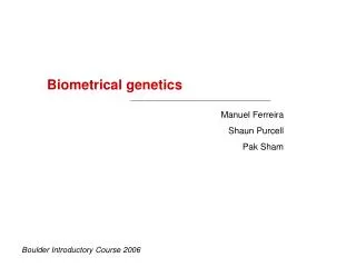 Biometrical genetics