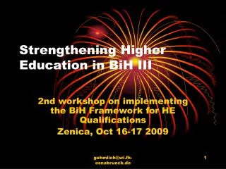 Strengthening Higher Education in BiH III