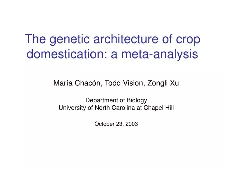 the genetic architecture of crop domestication a meta analysis