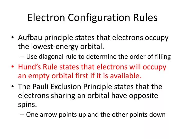 electron configuration rules