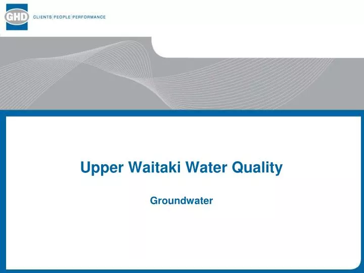 upper waitaki water quality groundwater