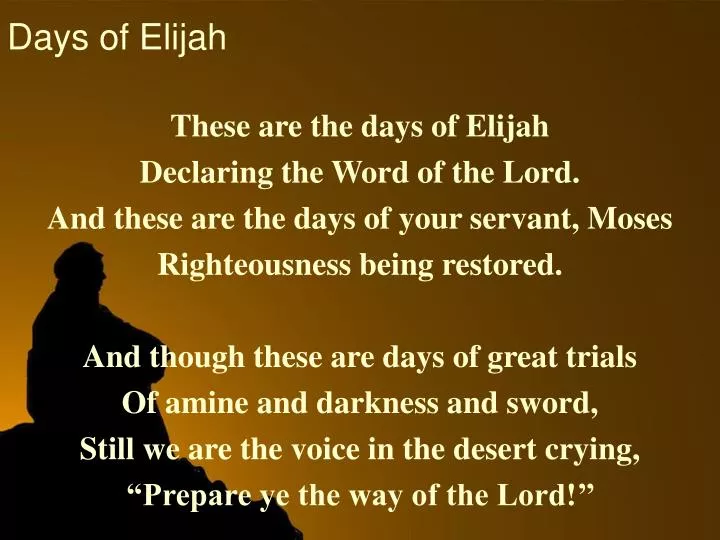 days of elijah
