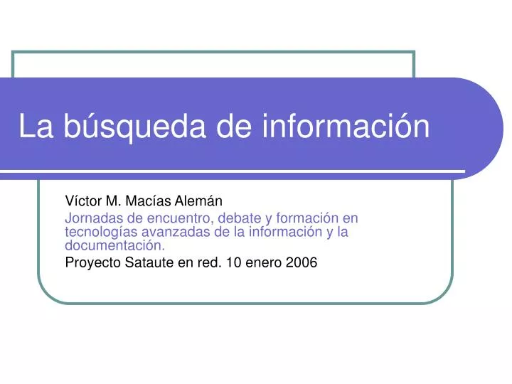 la b squeda de informaci n