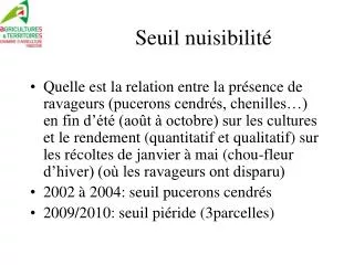 seuil nuisibilit