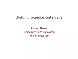 Building Science Gateways