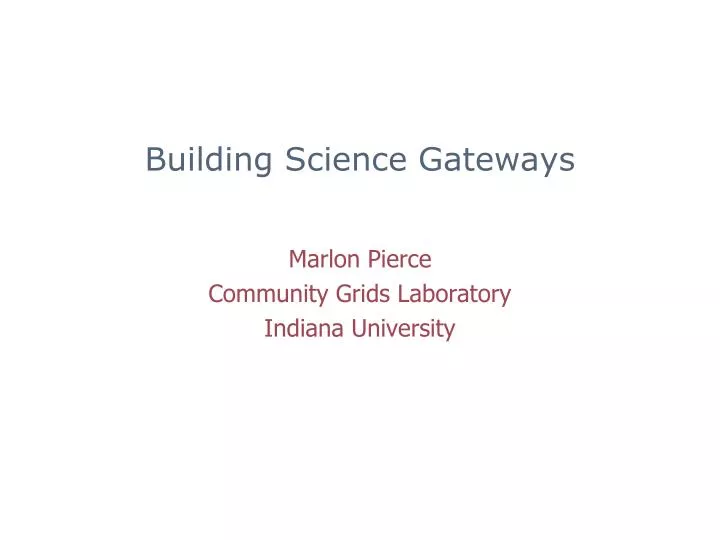 building science gateways