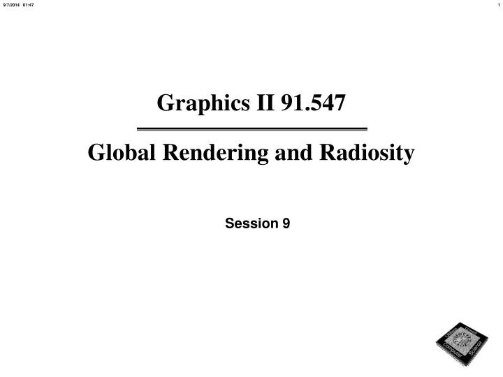 graphics ii 91 547 global rendering and radiosity