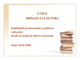 f o r o impulso a la lectura