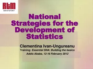 National Strategies for the Development of Statistics