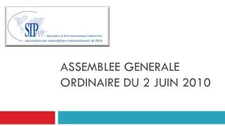 assemblee generale ordinaire du 2 juin 2010