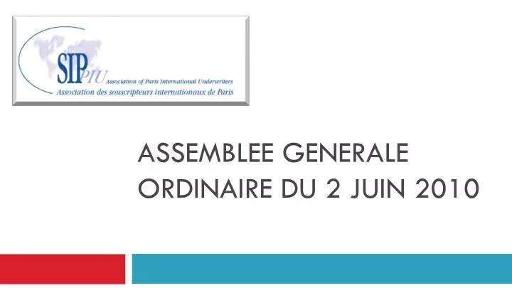 assemblee generale ordinaire du 2 juin 2010