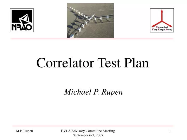 correlator test plan