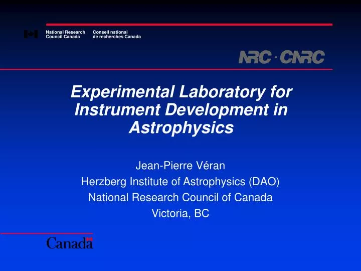 experimental laboratory for instrument development in astrophysics