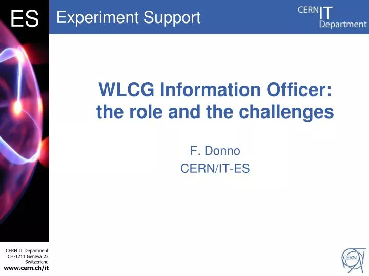 wlcg information officer the role and the challenges