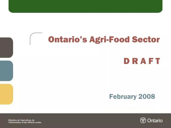 ontario s agri food sector d r a f t