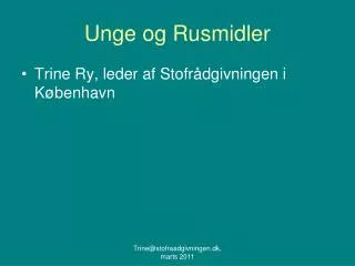 unge og rusmidler