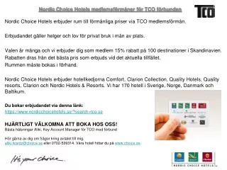 nordic choice hotels medlemsf rm ner f r tco f rbunden