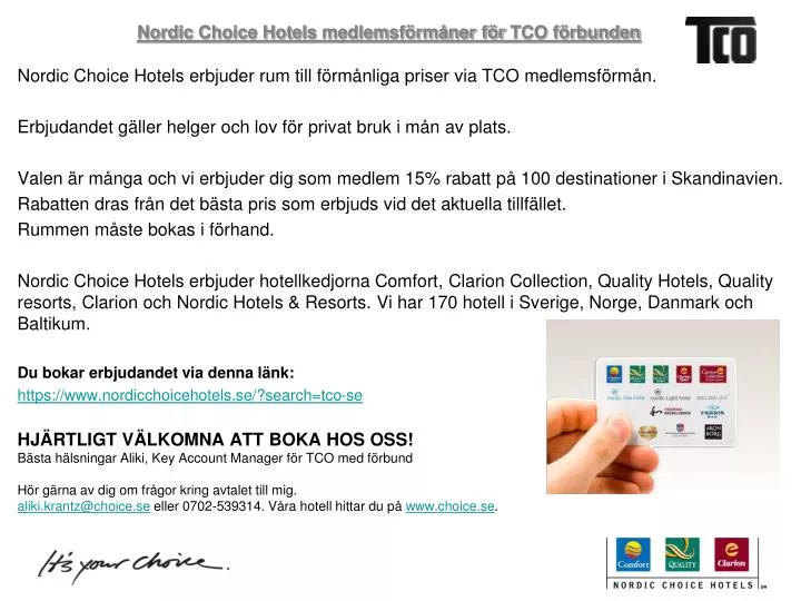 nordic choice hotels medlemsf rm ner f r tco f rbunden