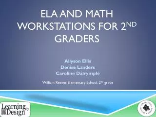 ela and math workstations for 2 nd graders