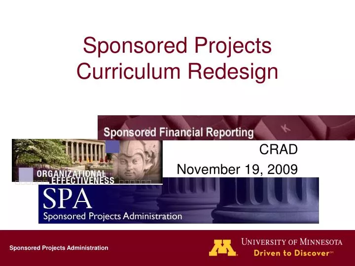 sponsored projects curriculum redesign