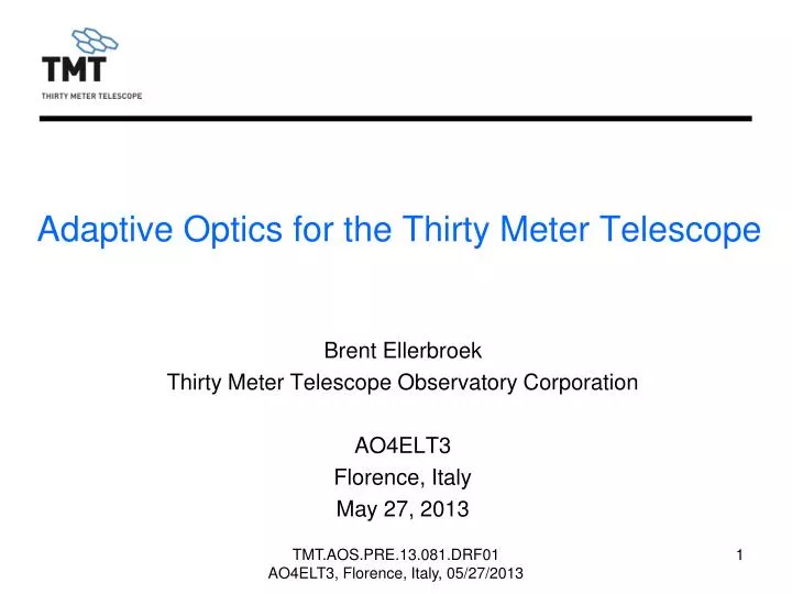 adaptive optics for the thirty meter telescope