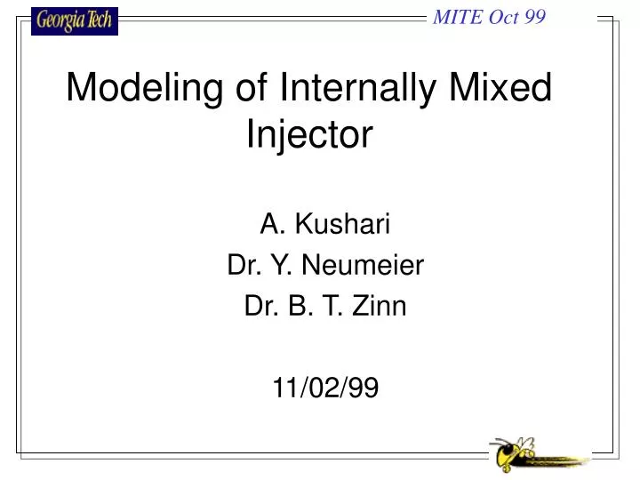 modeling of internally mixed injector
