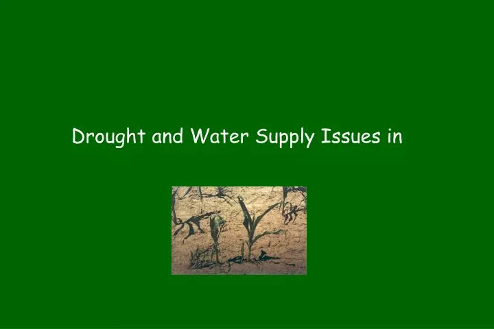 drought and water supply issues in