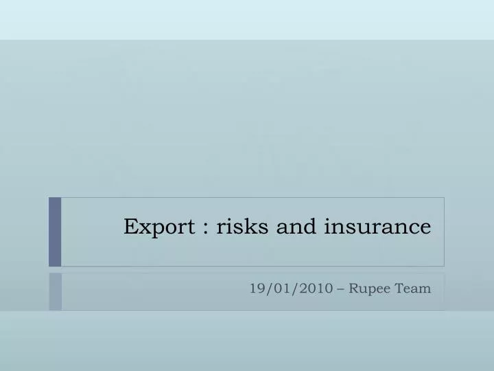 export risks and insurance