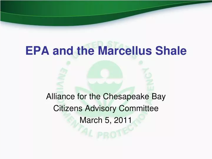 epa and the marcellus shale