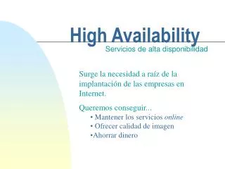 high availability