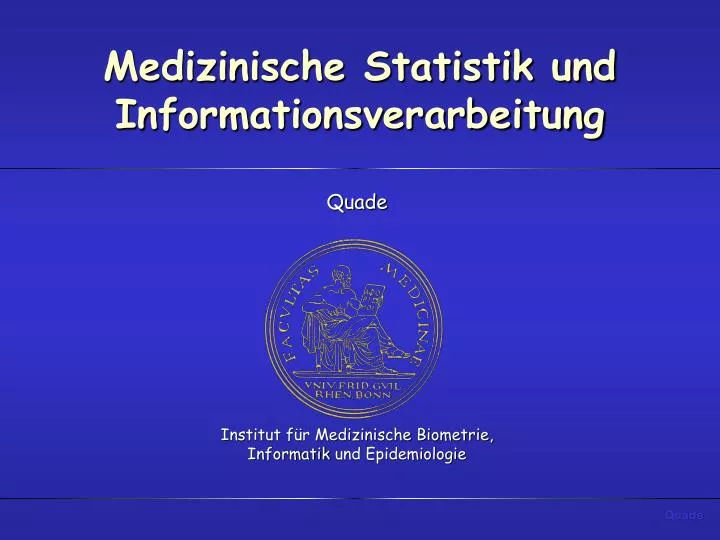 medizinische statistik und informationsverarbeitung