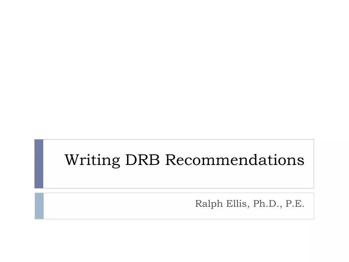 writing drb recommendations