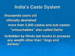 India's Caste System