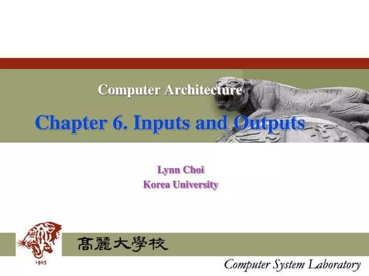 computer architecture chapter 6 inputs and outputs
