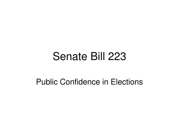 senate bill 223